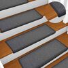 vidaXL Stair Mats 30 pcs 65x21x4 cm Dark Grey Rectangular Edge