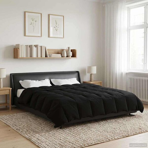 vidaXL Full Year Duvet Quilted Black 240 x 260 cm Microfiber