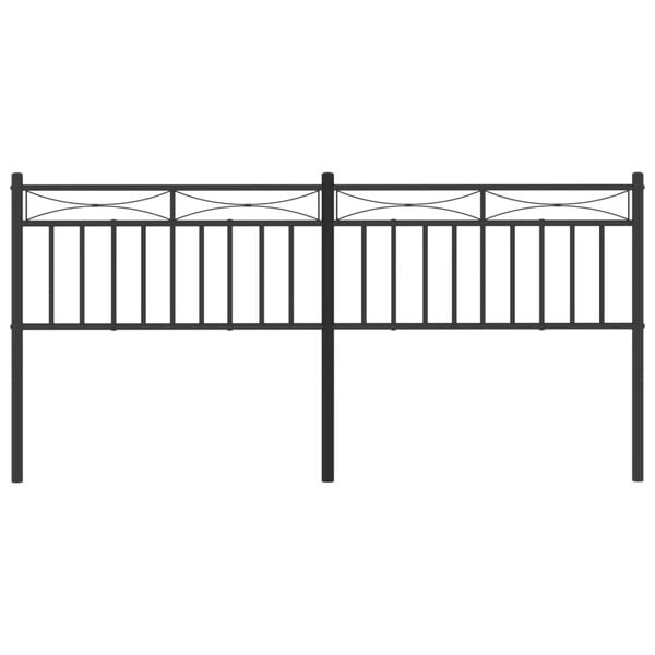 vidaXL Metal Replace Headboard Black 200 cm