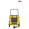 vidaXL Pet Bike Trailer Yellow and Grey Oxford Fabric and Iron