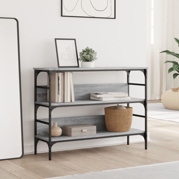 vidaXL Console Table Grey Sonoma 100x32x75 cm Engineered Wood