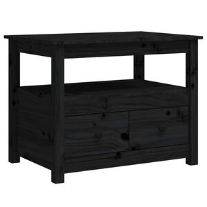 vidaXL Coffee Table | Black | Solid pine wood | Medium | Coffee Table