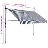 vidaXL Manual Retractable Awning with LED 300 cm Blue and White