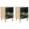 vidaXL Bedside Cabinet WIJHE 2 pcs Sonoma Oak 36 x 33 x 50 cm