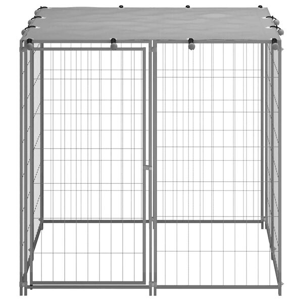 vidaXL Dog Kennel Silver 110x110x110 cm Steel