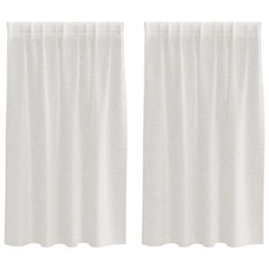 vidaXL Voile Curtain with Curtains 2 pcs Cream 140 x 140 cm Polyester