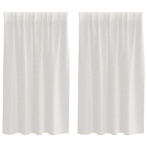 vidaXL Voile Curtain with Curtains 2 pcs Cream 140 x 140 cm Polyester