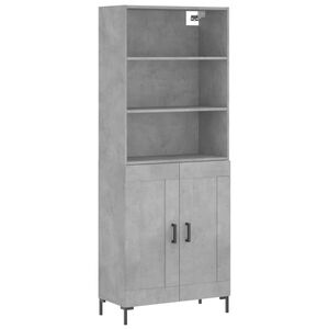 vidaXL Highboard Concrete Grey 69.5x34x180 cm Engineered Wood