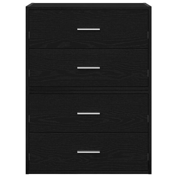 vidaXL Cabinets with 2 Drawers 2 pcs Black Oak 60x31x40 cm Engineered Wood