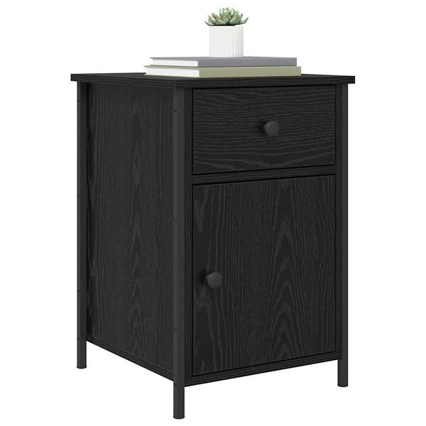 vidaXL Bedside Cabinet Black Oak 40 x 42 x 60 cm Engineered Wood