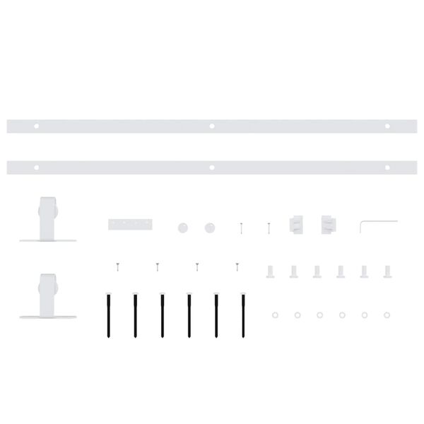 vidaXL Mini Sliding Cabinet Door Kit Carbon Steel White 152 cm