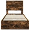 vidaXL Storage Bed with Drawer Smoked Oak 75 x 190 cm Engineered Wood