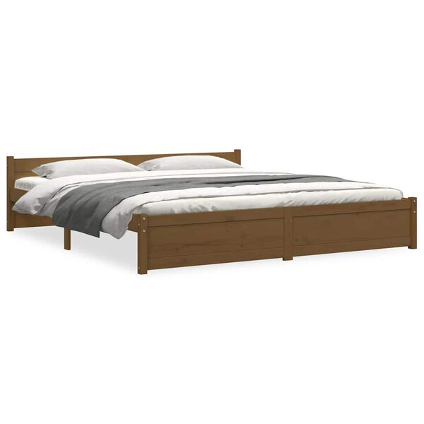 vidaXL Bed Frame without Mattress Honey Brown Solid Wood 200x200 cm