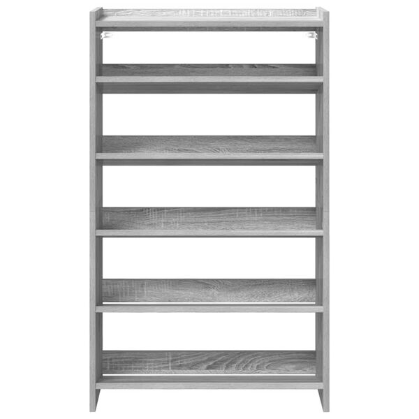 vidaXL Shoe Rack Grey Sonoma 60x25x100 cm Engineered Wood