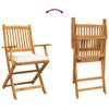 vidaXL Folding Chair 2 pcs White 49 x 57.5 x 92cm Solid Acacia wood