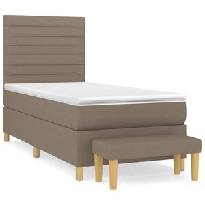 vidaXL Box Spring Bed with Mattress Taupe 80x200 cm Fabric