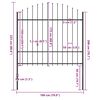 vidaXL Garden Fence with Spear Top Steel 170x175 cm Black