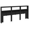 vidaXL Headboard Cabinet with LED Black 220x17x102 cm