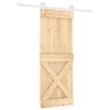 vidaXL Sliding Door Natural and White 80 x 210 cm Solid Pine Wood