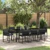 vidaXL Garden Dining Set 9 pcs Black Poly Rattan