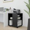 vidaXL Rolling Cabinet Black 60x53x72 cm Engineered Wood