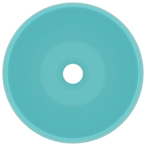 vidaXL Luxury Wash Basin Round Matt Light Green 40x15 cm Ceramic