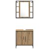vidaXL Bathroom Vanity Units with Shelf 3 pcs Brown Engineered wood