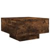 vidaXL Coffee Table with LED Lights Smoked Oak 55x55x31 cm