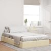 vidaXL Storage Bed with Mattress Creme 120 x 200 cm Fabric