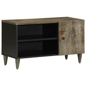 vidaXL TV Cabinet Light Grey 80x31.5x46 cm Solid Wood Mango
