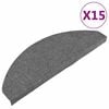vidaXL Stair Mats Self-adhesive 15 pcs 65x22.5x3.5 cm Grey