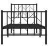 vidaXL Metal Bed Frame without Mattress with Footboard Black 75x190cm