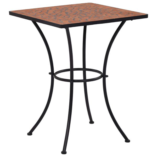 vidaXL 3 Piece Mosaic Bistro Set Ceramic Tile Terracotta