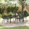 vidaXL Garden Dining Set 5 pcs Black Poly Rattan