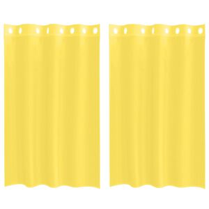 vidaXL Voile Curtains with Grommets 2 pcs Yellow