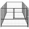 vidaXL Dog Kennel Black 4 m² Steel