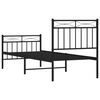vidaXL Metal Bed Frame without Mattress with Footboard Black 80x200cm