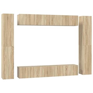 vidaXL 10 Piece TV Cabinet Set Sonoma Oak Engineered Wood