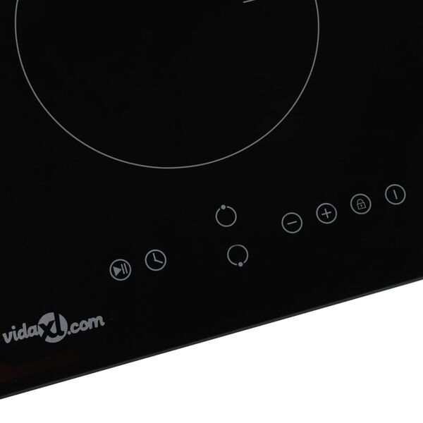 vidaXL Induction Hob with 2 Burners Touch Control Glass 3500 W
