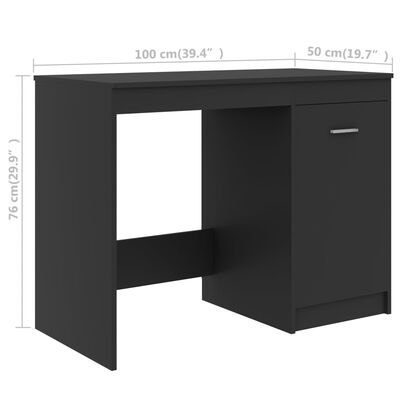 vidaXL Desk Grey 140x50x76 cm Chipboard