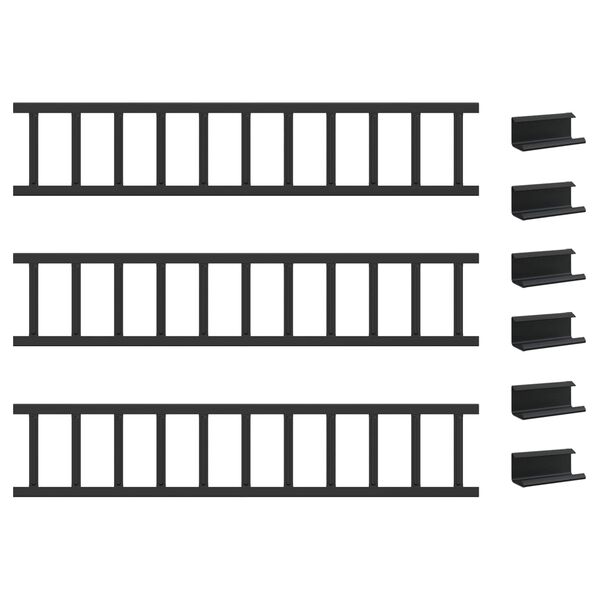 vidaXL Black 300 x 2.5 x 20 cm Steel