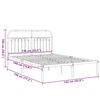 vidaXL Metal Bed Frame without Mattress with Headboard White 135x190cm