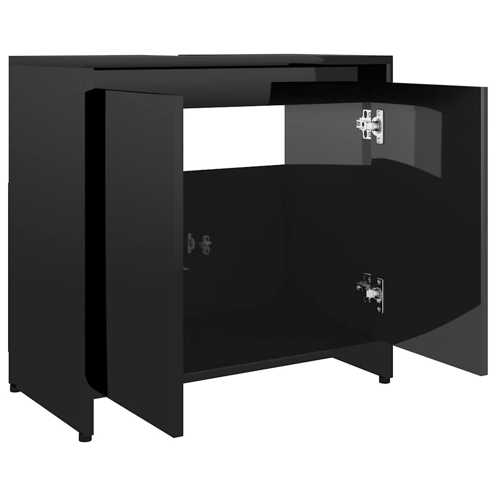 High gloss black bathroom vanity shop