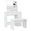 vidaXL Dressing Table Set High Gloss White 86.5x35x136 cm
