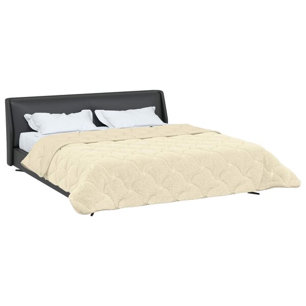 vidaXL Winter Duvet Cream 200 x 200 cm Microfiber and Teddy fleece