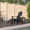 vidaXL Garden Adirondack Chair with Footstool & Table HDPE Anthracite