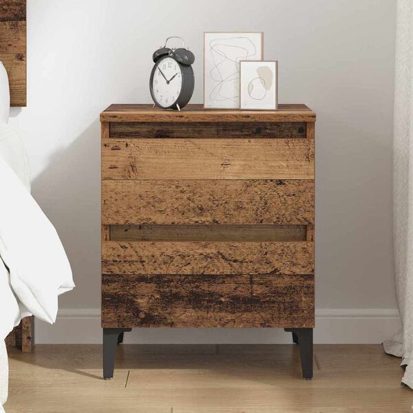 vidaXL Bedside Cabinet Old wood 40 x 35 x 50 cm Engineered wood