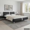 vidaXL Bed Frame without Mattress Black Faux Leather 135x190 cm Double