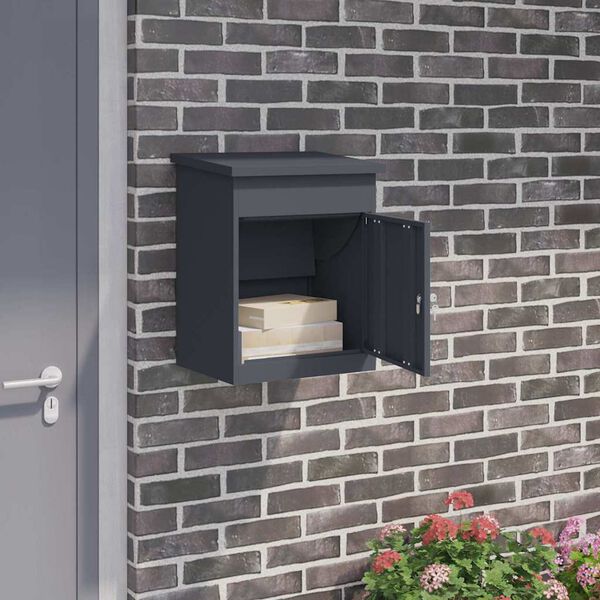 vidaXL Parcel Drop Box Anthracite 44 x 35 x 59 cm Steel