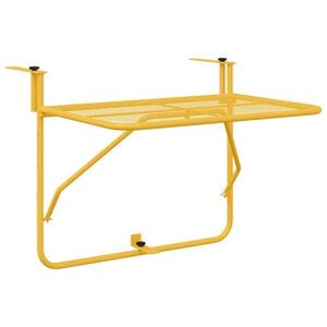 vidaXL Hanging Balcony Table Mustard 60 x 39 x 65 cm Steel